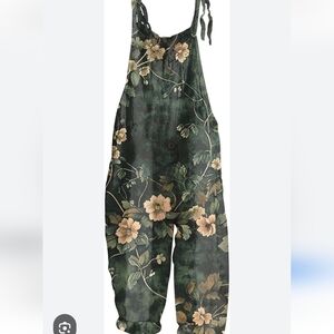 Womens Floral Green Jumpsuit